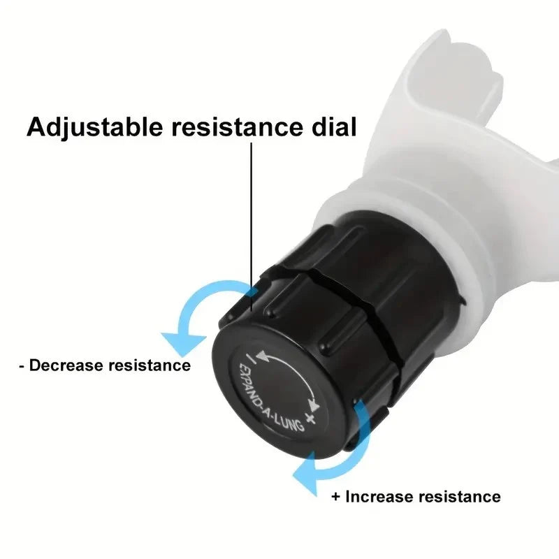 Breathing Exercise Device for Lungs, Breathing Exerciser Trainer, Deep Breathing Lung Exerciser Device, Adjust Resistance Improve Lung Capacity Handheld Lung Expansion Training Tool
